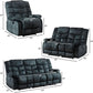 Grey Manual Reclining Living Room Set With One Seat Recliner And 3 Seat Sofa