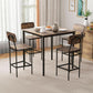Counter Height Industrial Dining Table Set 36x36 Bar Stools
