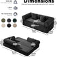 79 Inch Convertible Sofa Bed Black Luxurious Comfort-2