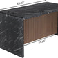 63 Inches Black Imitation Dining Table Illuminated