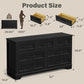 Seven Drawer Dresser For Bedroom Black Finish Storage