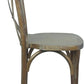 Two Pack Medium White Grain X-Back Dining Chairs Stackable Elm Wood Construction