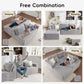 108 Inch Grey Upholstered Modular Sectional Chaise