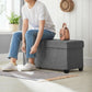 Slate Gray Storage Ottoman Bench 15x30x15.2 Inches