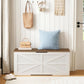 TwoTone Walnut White Storage Chest Durable 43.3Inch