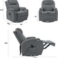 Gray Massaging Recliner With Cupholders Extendable Footrest