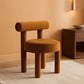 Velvet Upholstered Armless Dining Chairs Yellowish Brown