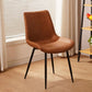 Brown Polyurethane Leather Dining Chairs Quadruple Set
