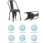 Stackable Tolix Style Metal Dining Chair Black Set of 4