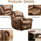 Leather Recliner Chairs Set 2 Nut Brown Manual Recliners