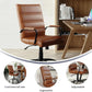 Whitney Mid-Back Leather Desk Chair Brown Black Adjustable Height
