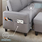Contemporary Gray Sectional Sofa With Storage Ottoman