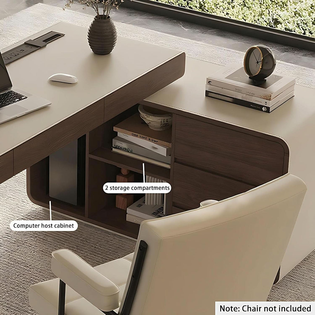 Premium L Shaped Executive Desk 72In Multifunctional-4