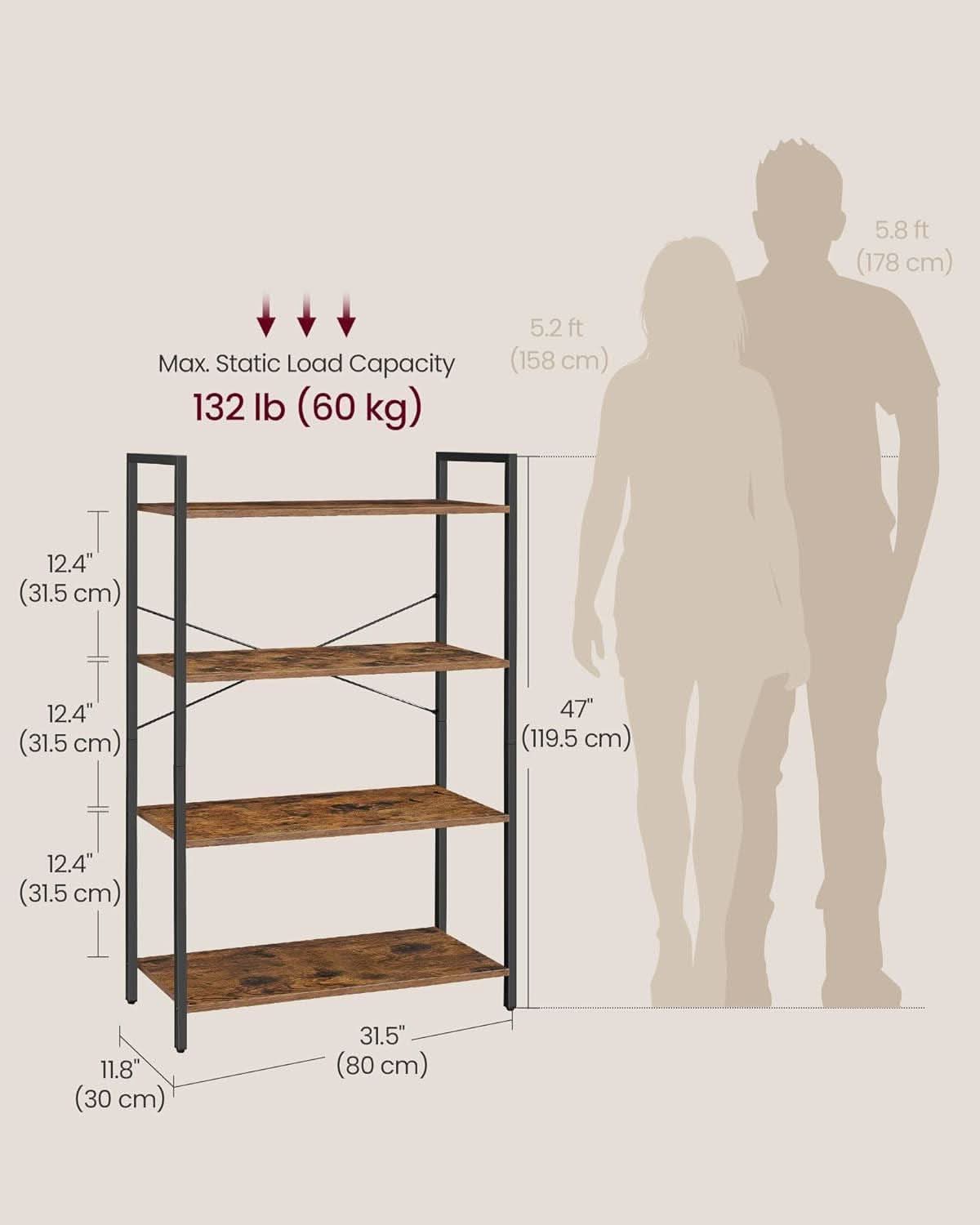 Honey Brown Black Bookcase Featuring Industrial Frame