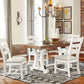 Vintage Farmhouse Cushioned Dining Chairs Whitewash 2 Pack