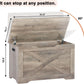 Grey Weathered Hardwood Storage Chest Bench Hinges