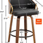 26 Inch Swivel Barstools Set of Two Black Leather