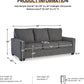 Queen Memory Foam Convertible Sofa Sleeper Charcoal