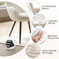 Beige Sherpa Upholstered Accent Chair Curved Backrest