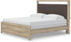 King Sized Upholstered Bed Frame With Headboard LED Lighting