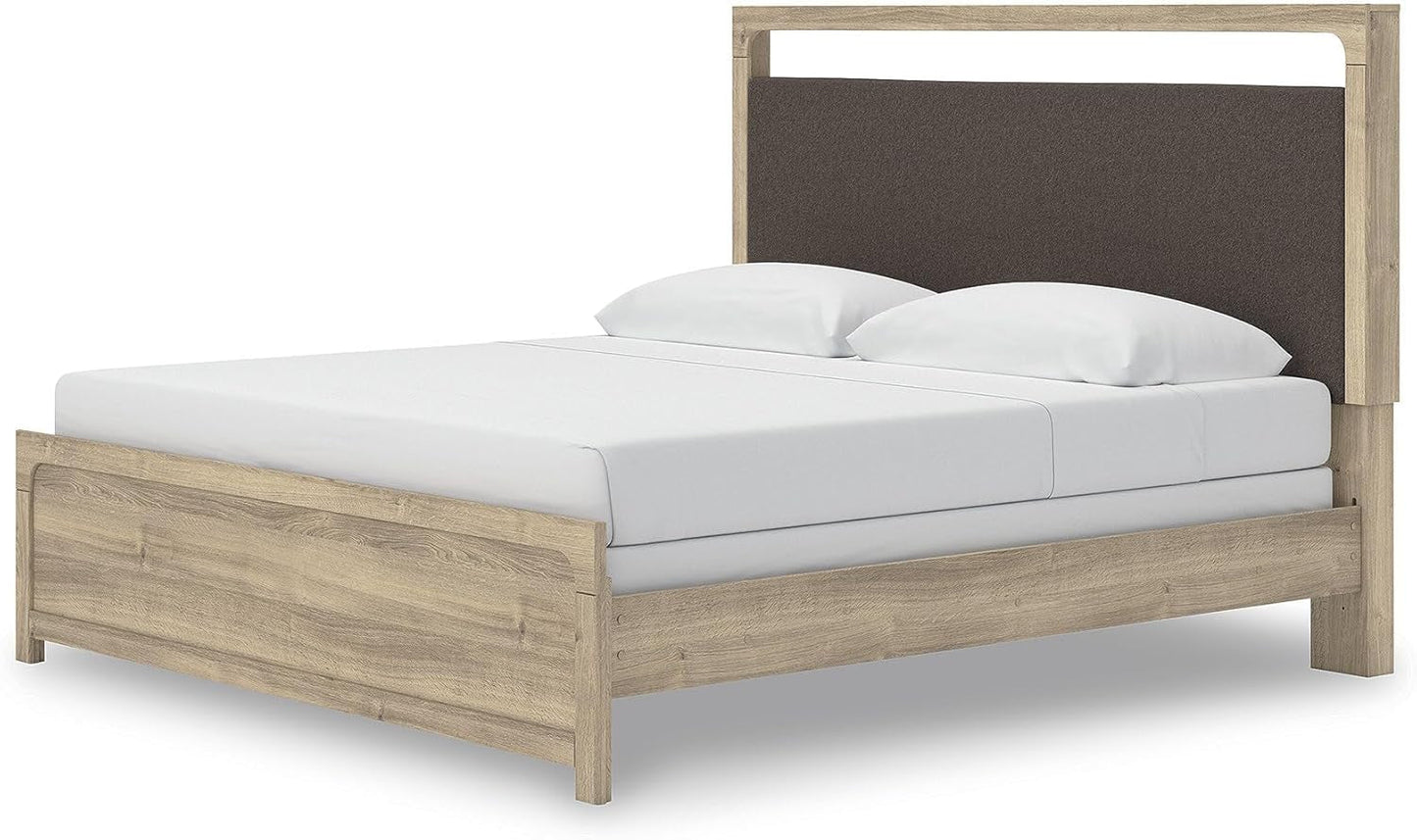 King Sized Upholstered Bed Frame With Headboard LED Lighting