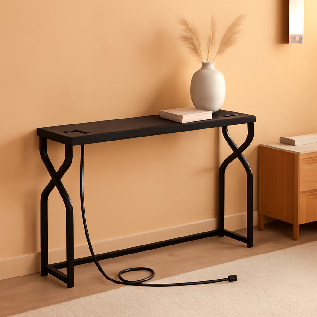 Black 44.9 Inch Ultradurable IndustrialGrade Console Table