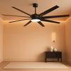 Contemporary Black Ceiling Fan With Integrated Lighting