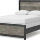 Full Panel Bed Frame With Headboard TwoToneTexturedFinish