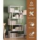 Gold 5 Tier S Shaped Wooden Bookcase For Living Room-3