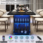 Black Dining Table Storage Integrated LED Lighting-3