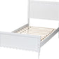 White Rubberwood Twin Platform Bed With Scalloped Edges