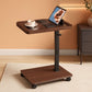 C Shaped End Table Premium Engineered Wood Walnut Finish