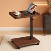 C Shaped End Table Premium Engineered Wood Walnut Finish