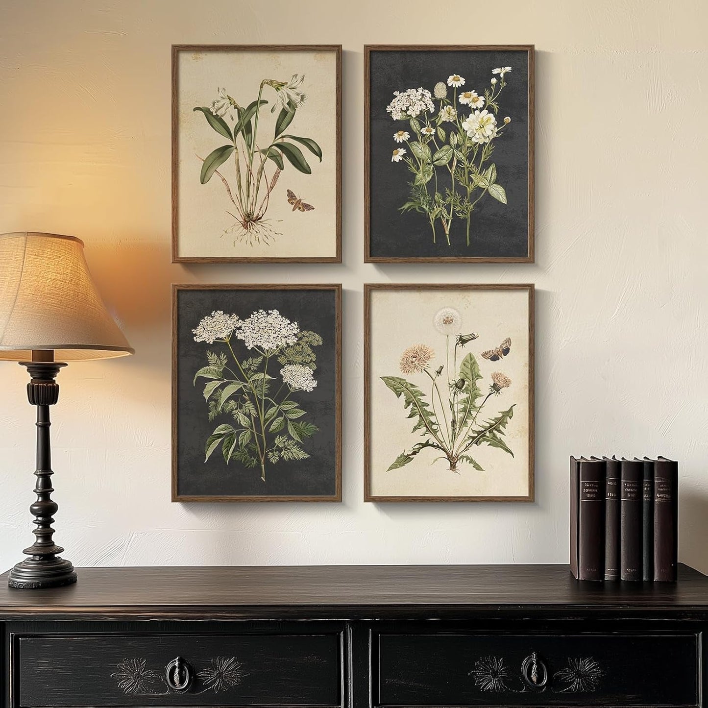 Framed Botanical Wall Art Set ElevenByFourteen Inches