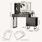 Vanity Desk With Dimmable Illuminated Mirror Black