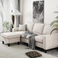 Seventy EightInch Beige Linen Sectional Sofa Storage