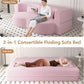 Powder Pink Ultra Comfort Contemporary Foldable Sleeper Sofa