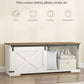 Forty Seven Point Two Inch Lift Top Storage Chest White Brown Bench
