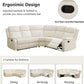 Off White Recliner Sectional Sofa Five Seats Living Room