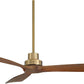 Contemporary Hardwood Ceiling Fan Featuring Soft Brass
