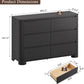 Black Six Drawer Dresser With Contemporary Woodgrain