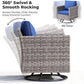 Nine Piece Outdoor Wicker Sofa Set With Fire Pit