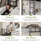 All Steel Frame Triple Bunk Bed Twin XL Guardrails Durable