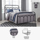 Full size Metal Bed Matte Black Industrial Farm house