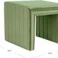 Green Velvety Tufted Ottoman Footstool 18.5 Inches