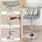 Counter Height Bar Stools Set 2 Armrest Swivel Leather Grey