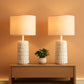 23 Inch Beige Ceramic Porcelain Table Lamps Set Of Two