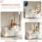 Beige Floral Shaped Bean Bag Sofa For Adults Living Room