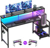 55 Inch Gaming Desk With LED Lights