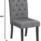 Leviton Gray Solid Wood Tufted Dining Chair Set Of 2